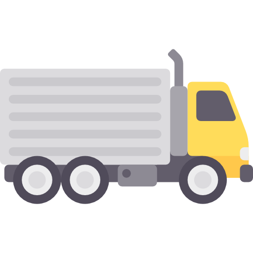Icona di un camion giallo e grigio.