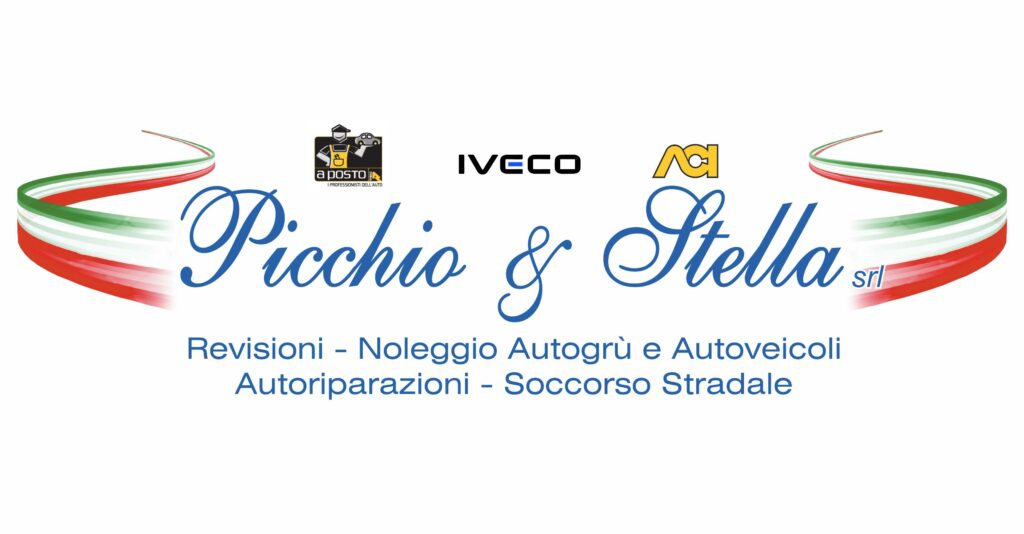 Logo aziendale con servizi di revisione e noleggio.